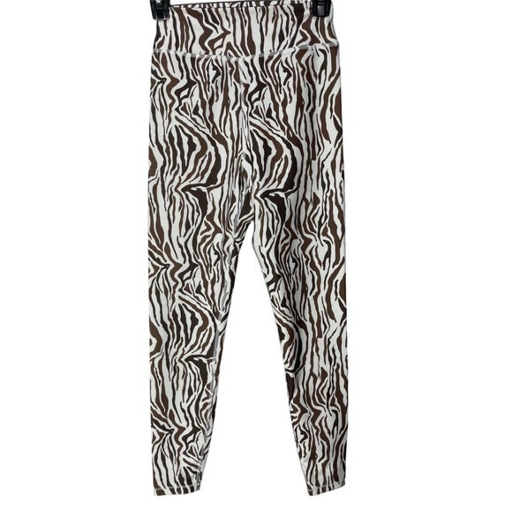 White Fox Active Brown Zebra Leggings Size S Color White/Brown